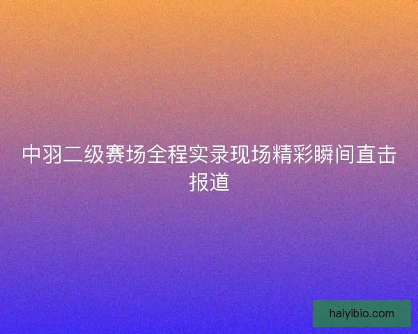 中羽二级赛场全程实录现场精彩瞬间直击报道