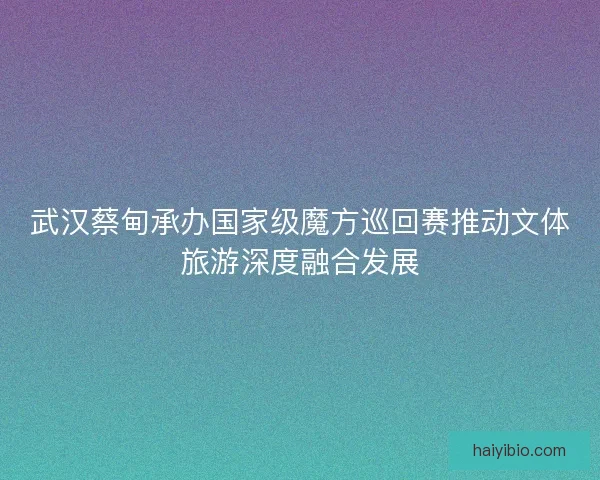 武汉蔡甸承办国家级魔方巡回赛推动文体旅游深度融合发展 武汉蔡甸承办国家级魔方巡回赛推动文体旅游深度融合发展