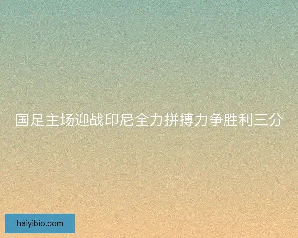 国足主场迎战印尼全力拼搏力争胜利三分